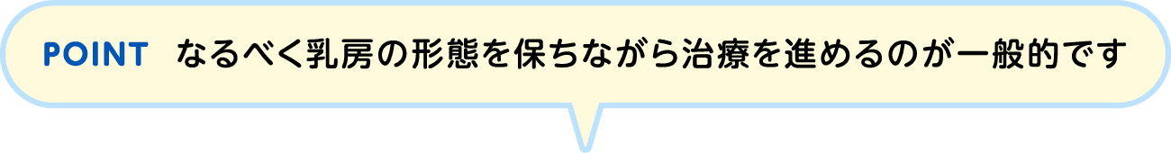 POINT なるべく乳房の形態を保ちながら治療を進めるのが一般的です