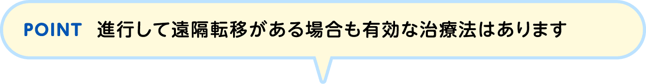 POINT 進行して遠隔転移がある場合も有効な治療法はあります