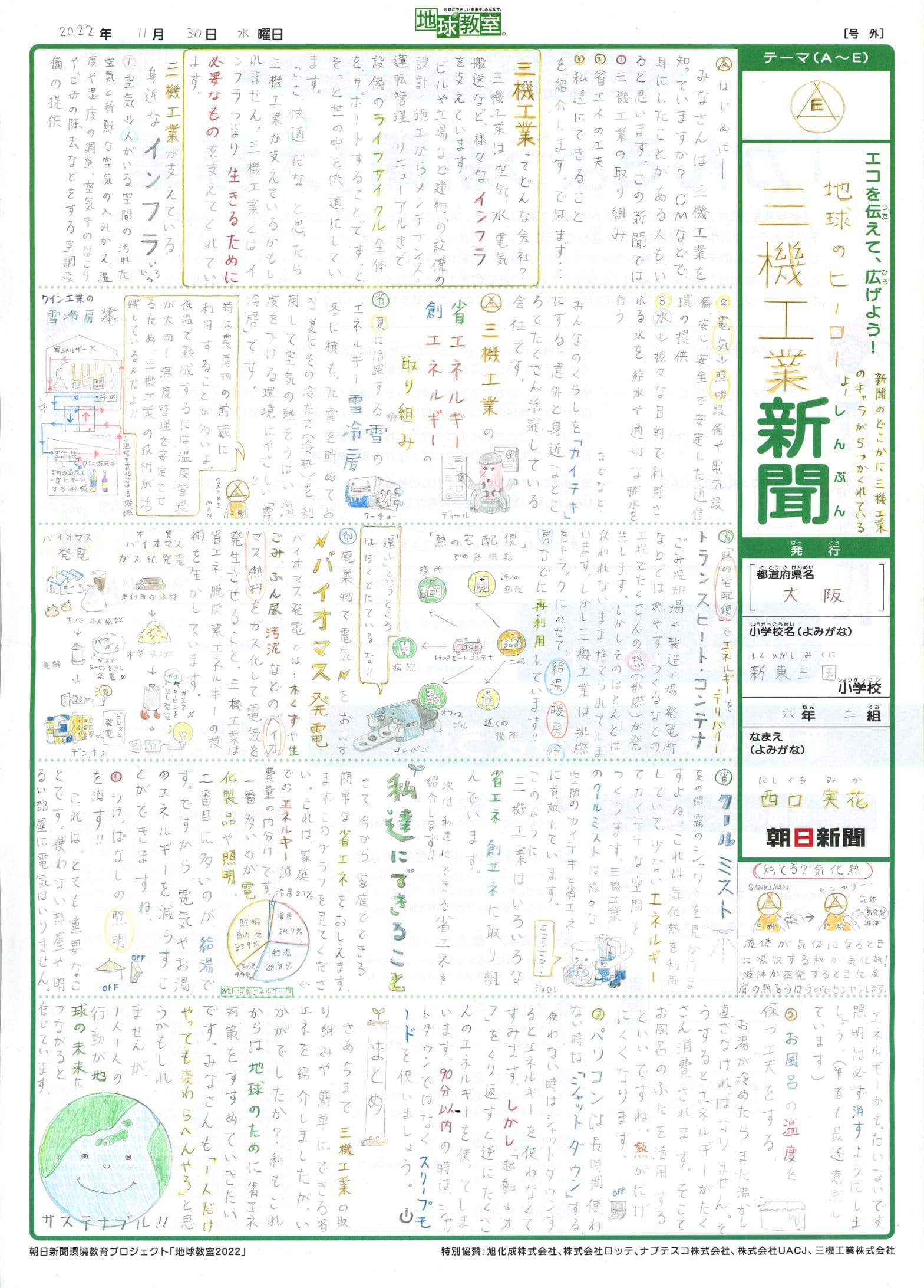 地球のヒーロー　三機工業新聞