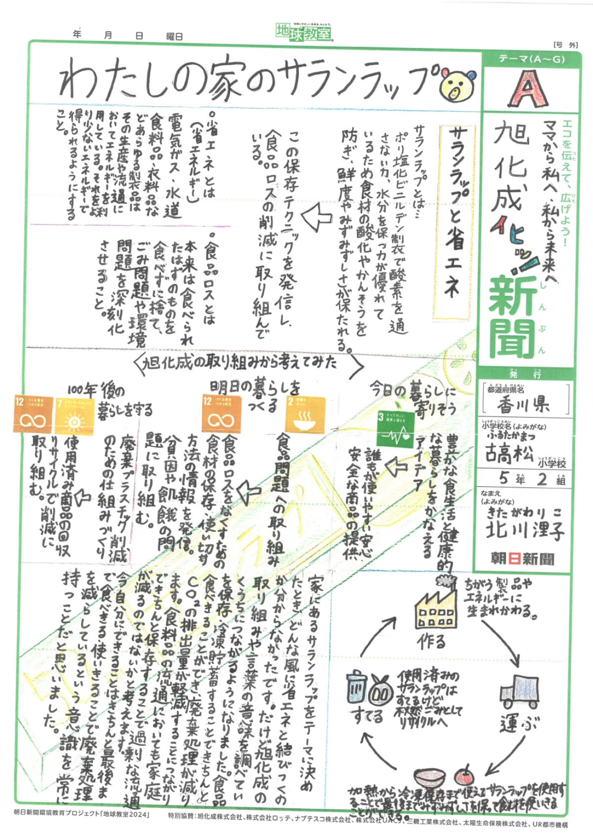 「ママから私へ・私から未来へ旭化成イヒッ！新聞」