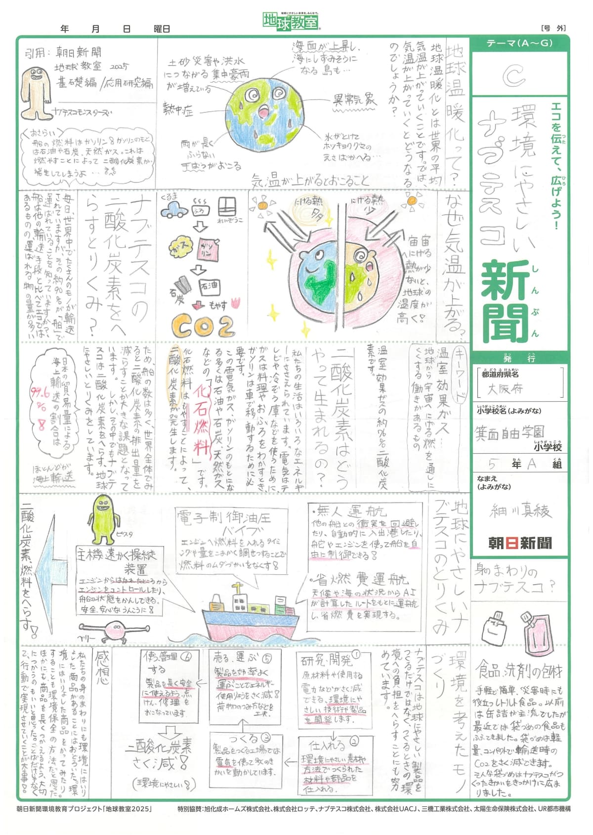 「環境にやさしいナブテスコ新聞」