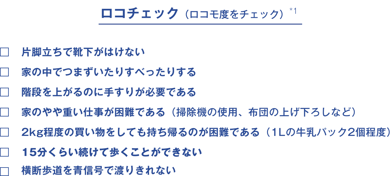 図：ロコモ度をチェック