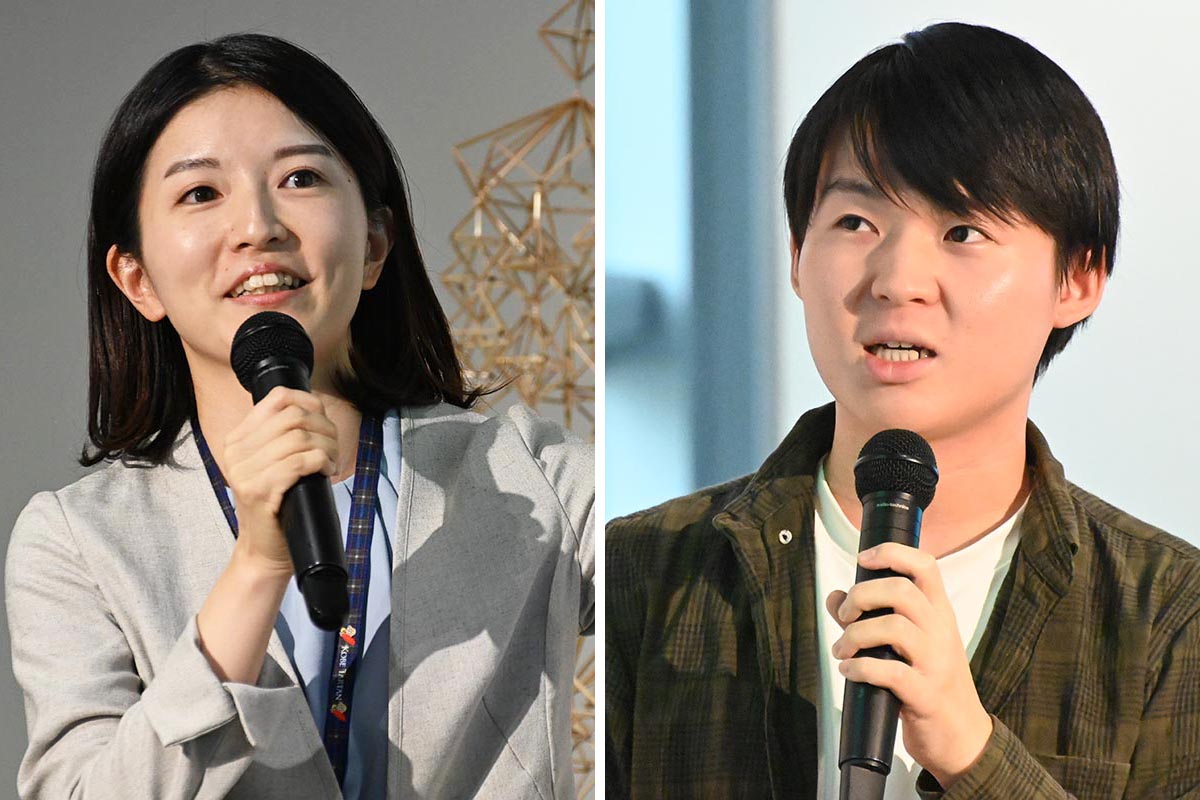 （左から）宮川美咲さん、竹内悠人さん