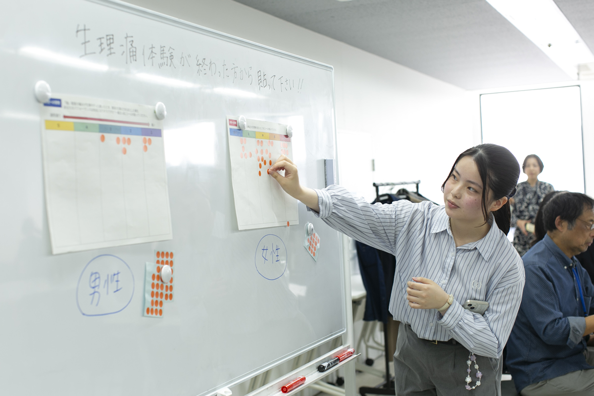 自分の生理痛に近い痛みのレベルに、シールを貼る
