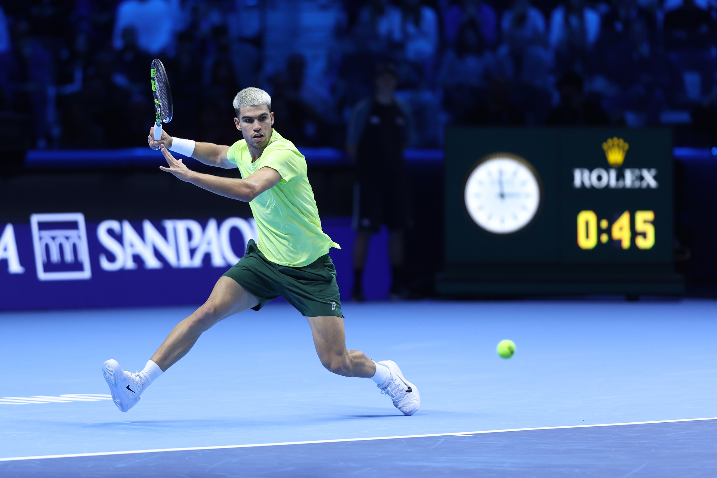 ロレックス テスティモニーのカルロス・アルカラス（2025年NITTO ATPファイナルズ）©Rolex/Antoine Couvercelle