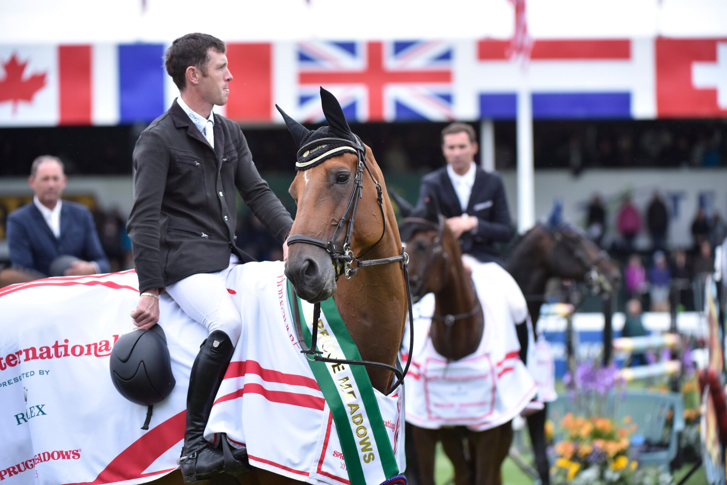2025年のCSIOスプルースメドウズ ‘マスターズ’トーナメントでハロー・ジェファーソン号に騎乗するスコット・ブラッシュ　© Rolex/Thomas Lovelock