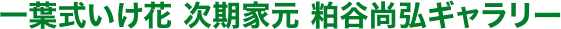 一葉式いけ花 次期家元 粕谷尚弘ギャラリー