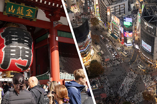 Pemandangan beragam di Tokyo: Dari kota masa depan hingga pertokoan retro.